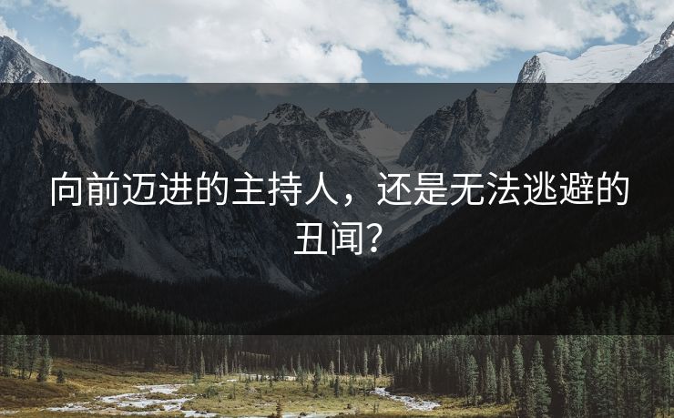 向前迈进的主持人，还是无法逃避的丑闻？
