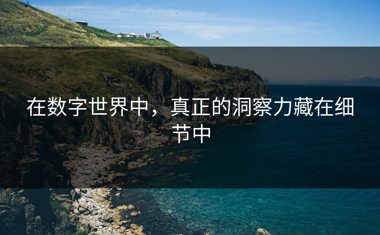 在数字世界中，真正的洞察力藏在细节中